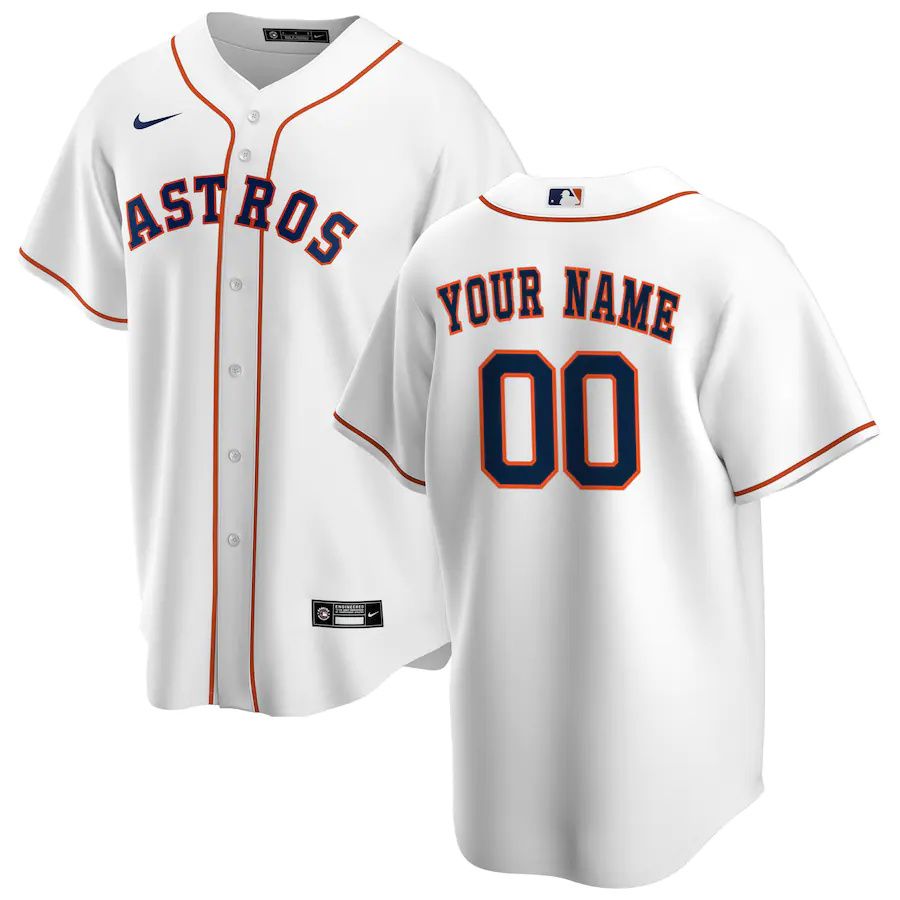 Youth Houston Astros Nike White Home Replica Custom MLB Jerseys